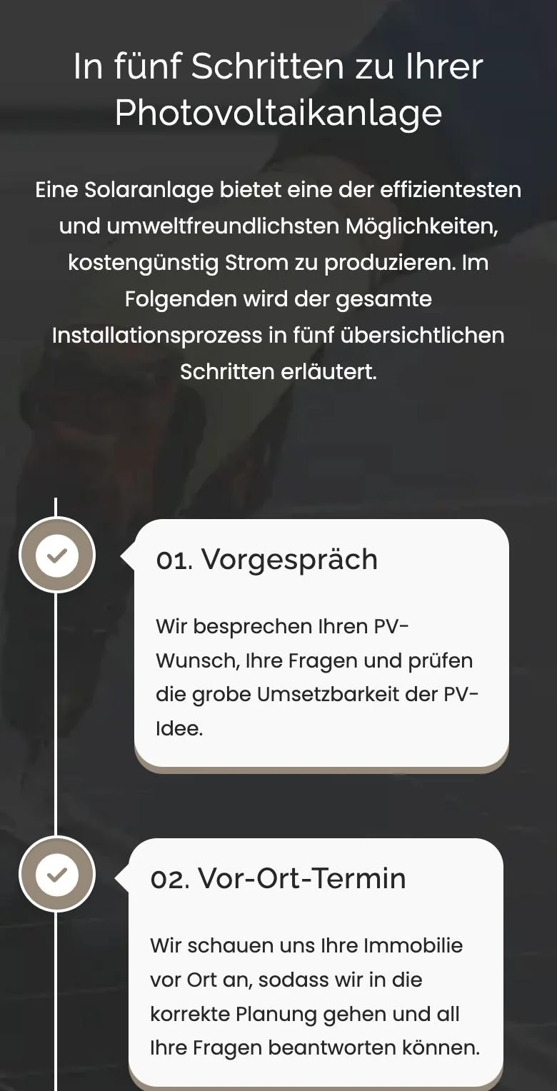 Stockmann Solartechnik: Der Ablauf in fünf Schritten