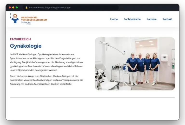 MVZ Klinikum Solingen – Ansicht Desktop