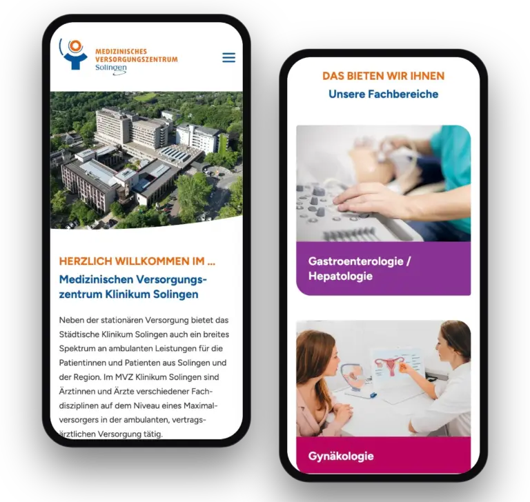 MVZ Klinikum Solingen – Ansicht Smartphone