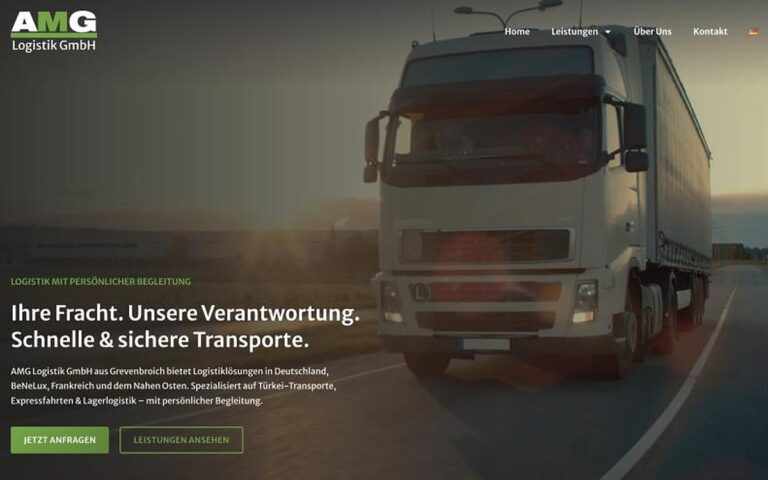 Website AMG Logistik – Webdesign Siegmund