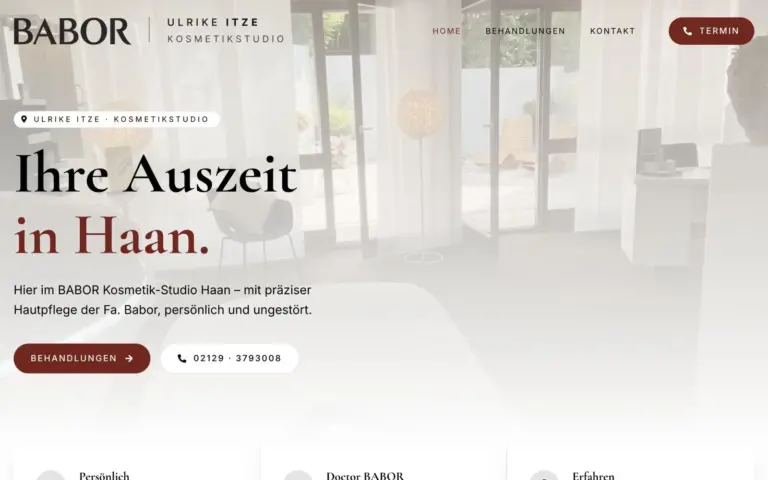Website Kosmetikstudio Ulrike Itze – Webdesign Siegmund