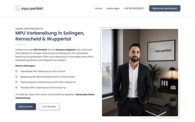 Website MPU Perfekt – Webdesign Siegmund