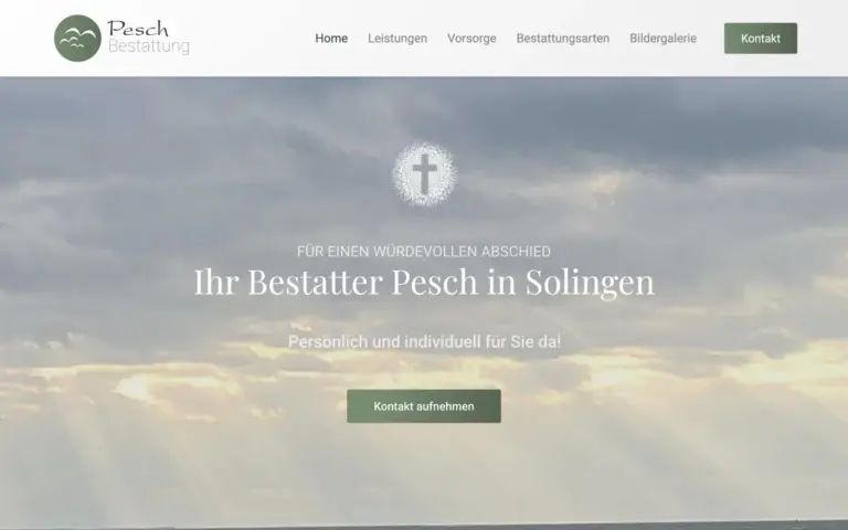 Website Pesch Bestattungen – Webdesign Siegmund