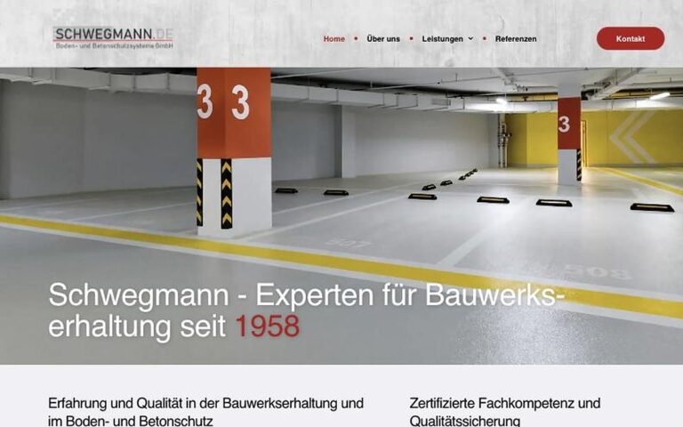 Website Schwegmann Bauwerkserhaltung – Webdesign Siegmund