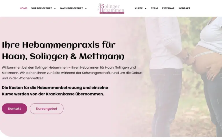 Website Solinger Hebammen – Webdesign Siegmund